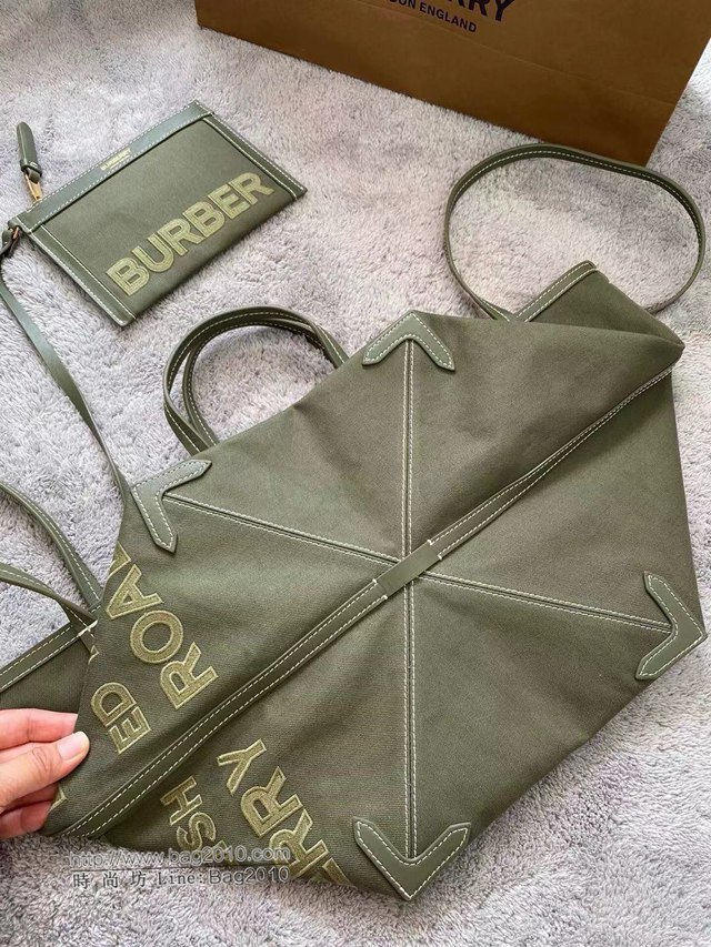 Burberry專櫃新款包包 巴寶莉棉麻混紡帆布Beach Tote沙灘托特包手提包  db1224